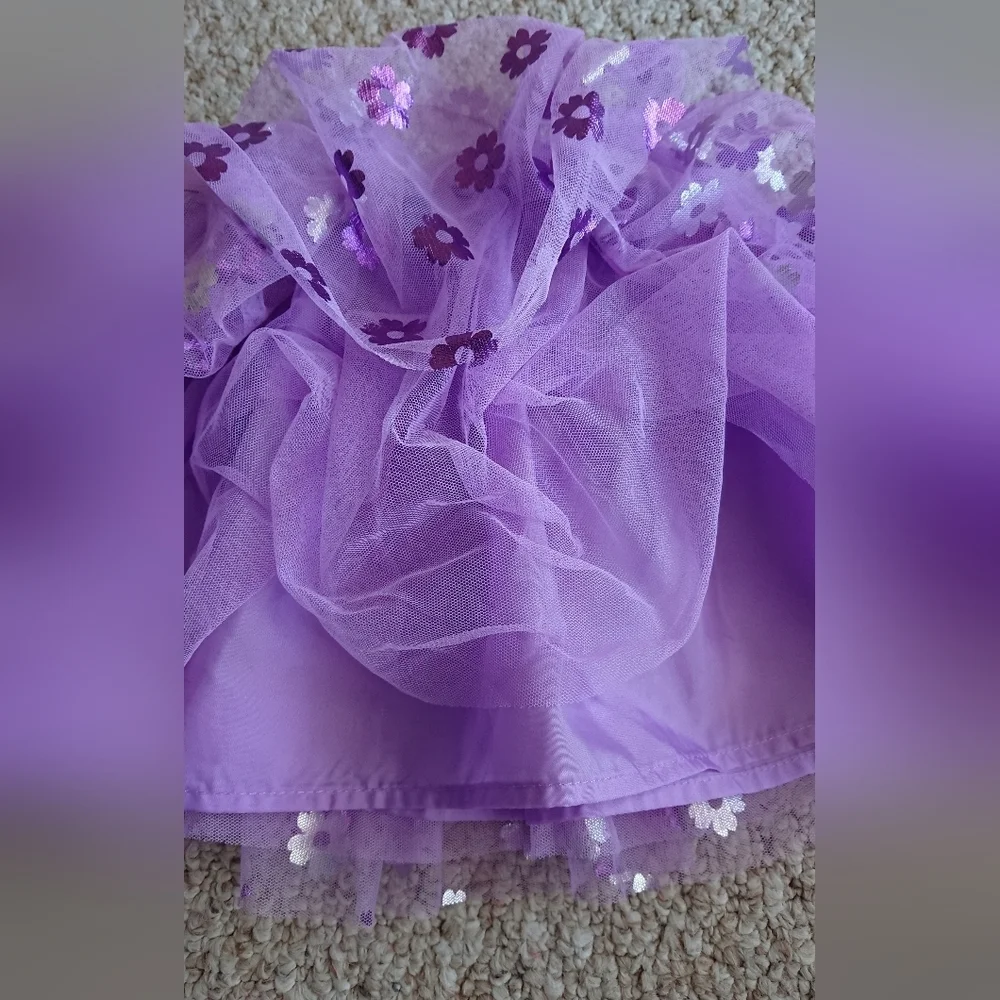 Disney princess pretty Purple Floral Tulle Skirt size 3-4T